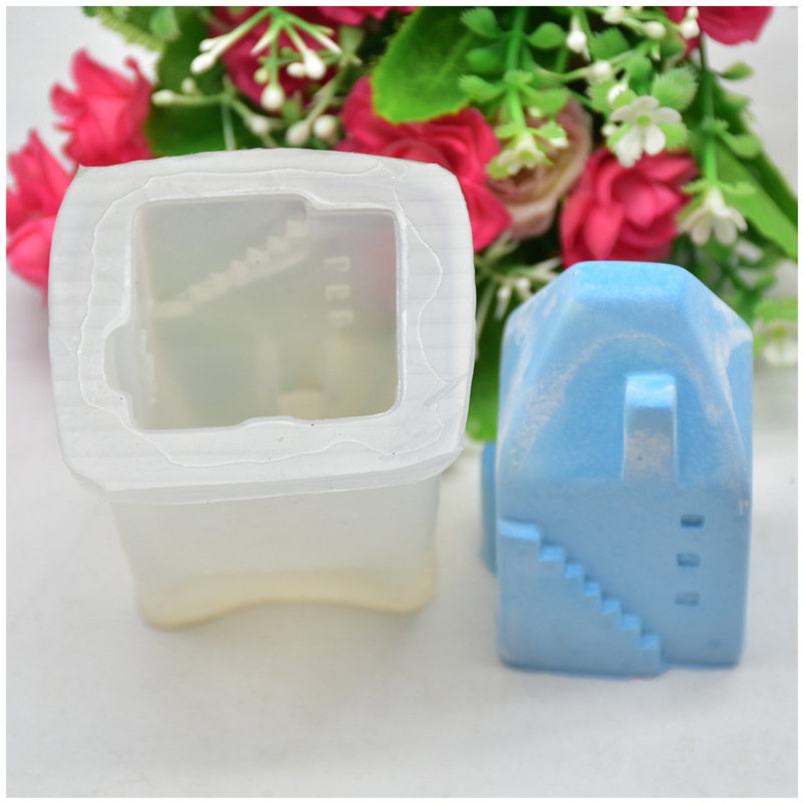 3d Small House Mold House Candle Silicone Mold Building Candle Etsy