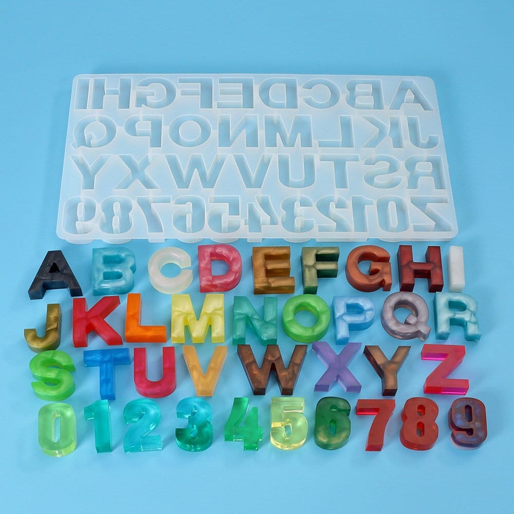 Reverse letter mold silicone backwards alphabet mold
