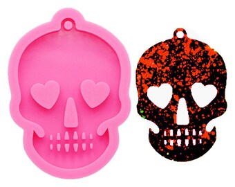 Skull Pendant Resin Mold Skull Silicone Mold Skeleton Zombie polymer mold wax plaster Skelton keychain mold,Halloween Home Decoration,G244