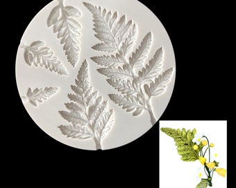 Mimosa Silicone Mold Leaf Resin Mold plants Chocolate mold fimo polymer clay Leaves cake Fondant Decoration Dessert Baking Sugarcrafts,G75