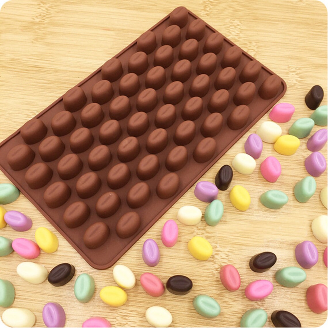 55 Cavity Coffee Bean Mold Desserts Mold Gummy Chocolate Etsy