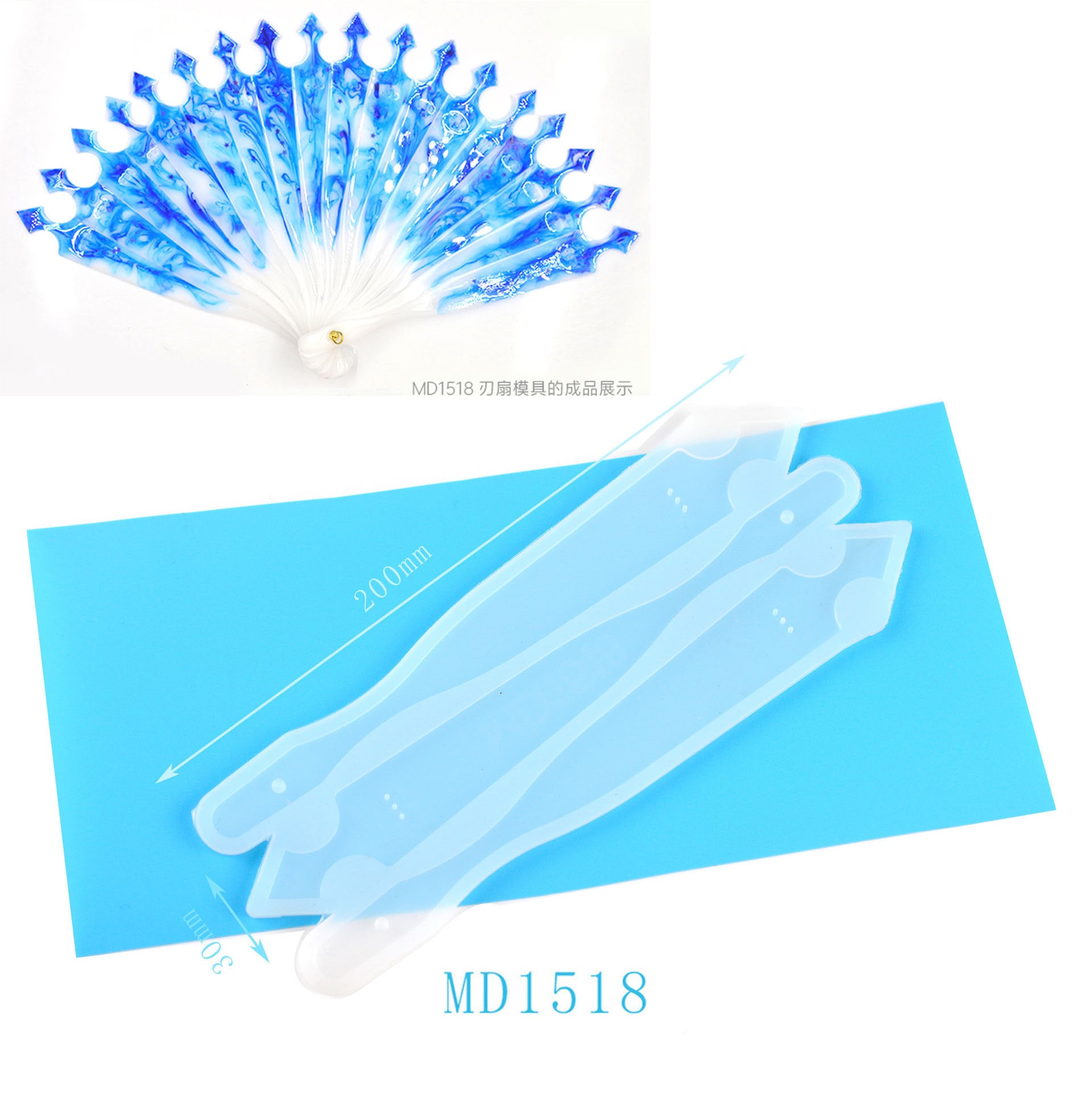 2 Stampini In Silicone Per Resina - Forma Ventaglio, Fai Da Te Creativo - Foto 5