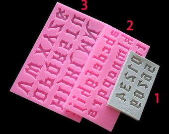 Lettre Silicone Moule Alphabet Moule en résine, Full Alphabet Silicone moule Fondant, Candy epoxy mold, Cake Decoration Kitchen Baking Molds GJ124