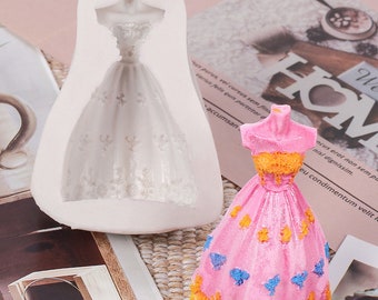 Wedding silicone Mold princess dress Silicone Mold Handmade epoxy resin mould diy crafts mold Fondant Mold,DIY Cake Decoration,Soap Mold,G34