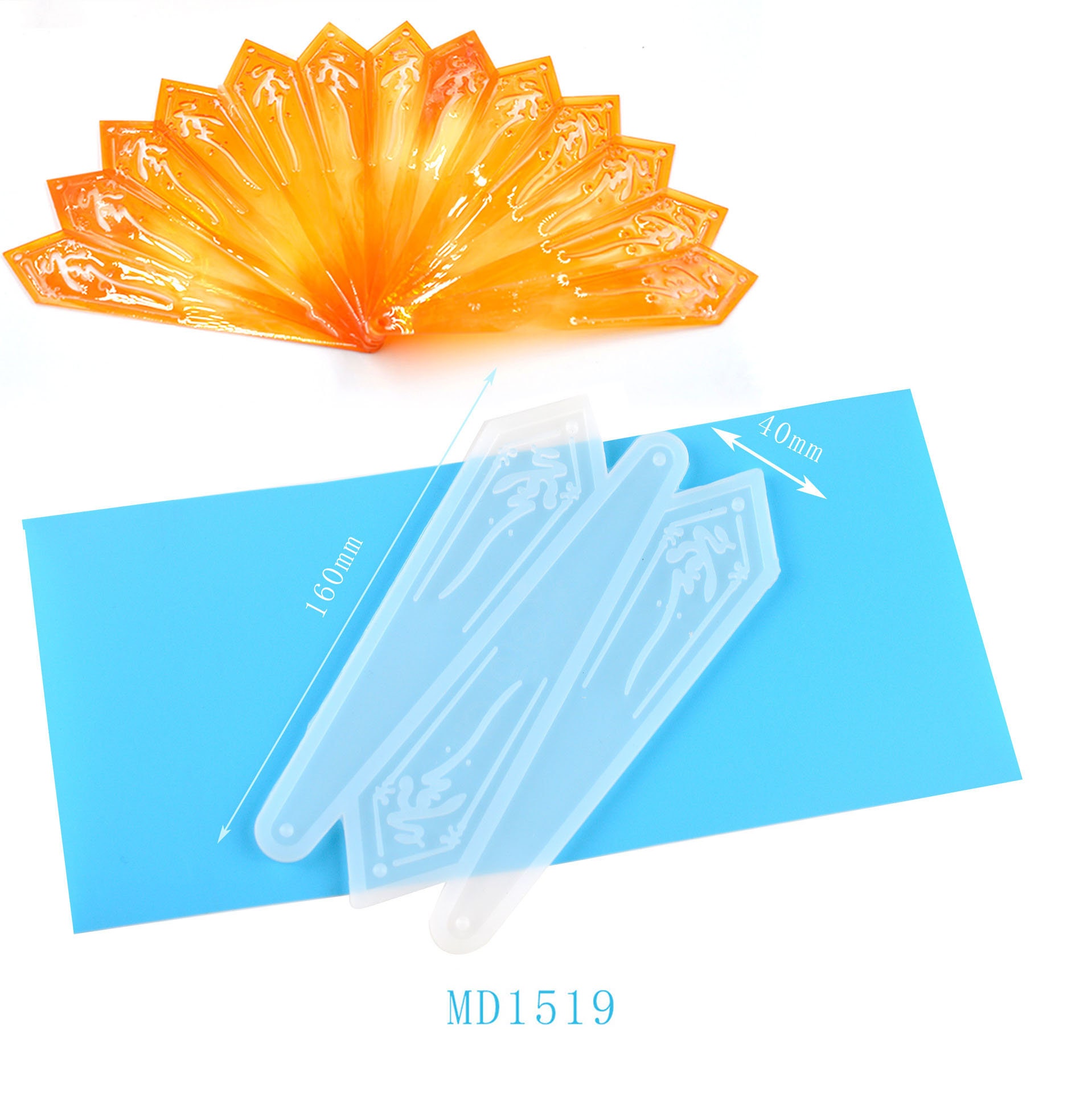 2 Stampini In Silicone Per Resina - Forma Ventaglio, Fai Da Te Creativo - Foto 13