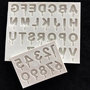 Molde de silicona con letras Alfabeto Molde de resina, Número completo Molde de silicona Molde de fondant, Molde de epoxi de caramelo, Decoración de pasteles Moldes para hornear en la cocina G366