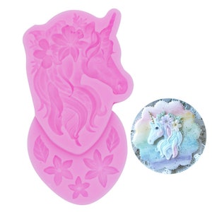 Blume Einhorn Silikon Form Kuchen Dekoration Form Schokolade Fondant Form Kerze Harz Form Candy Epoxid Form, DIY Harz Handwerk Form, GJ66
