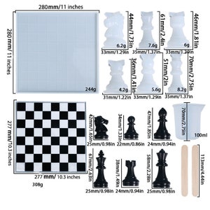 3D Chess Silicone Mold Chess Board Epoxy Resin Mold Handmade Desk Game Set Funny Desktop decoration Home Crafts Jewelry Making supplies,G362