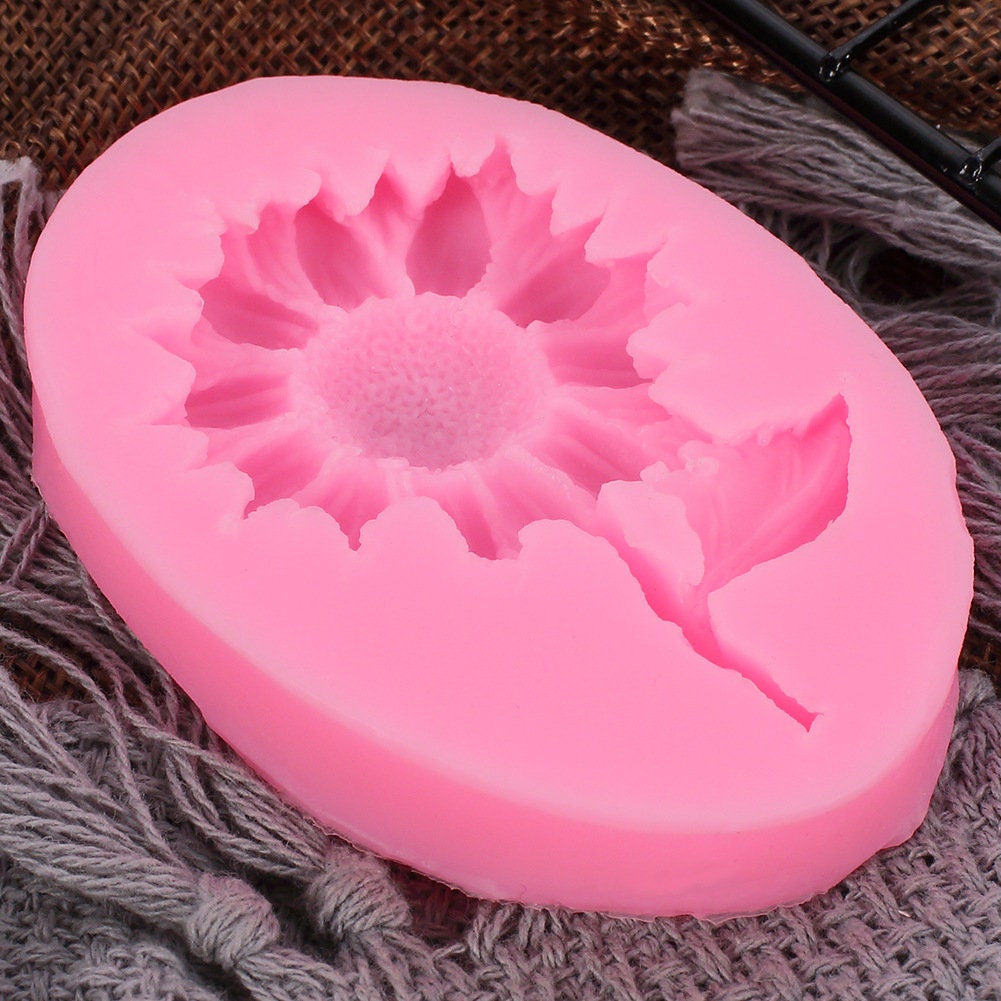 3D Sunflower Silicone Mold For DIY Plaster, Clay, Soap, Candle, Car Decor, Pendant, Fondant, Cake Decoration:Home & Garden
