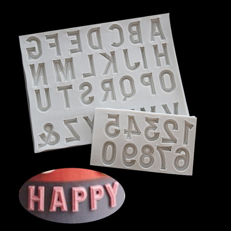Letter Silicone Mold Alphabet Resin mold Full Number Silicone Etsy