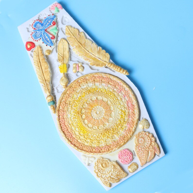 Dreamcatcher Silicone Mold Pendant Resin Mold Handmade Aromatherapy plaster Silicone Mold Craft decoration epoxy mold,Candle mold,GJ89