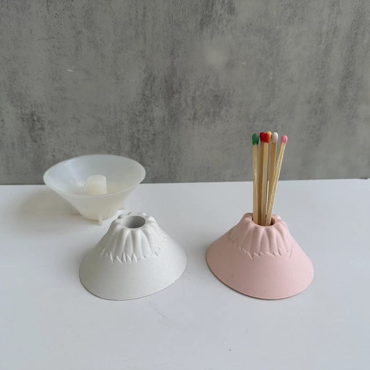 Volcano Pen Holder silicone Mold Candlestick Tealight Mold Small organizer epoxy resin Concrete plaster cement Planter mold Table Decor 601