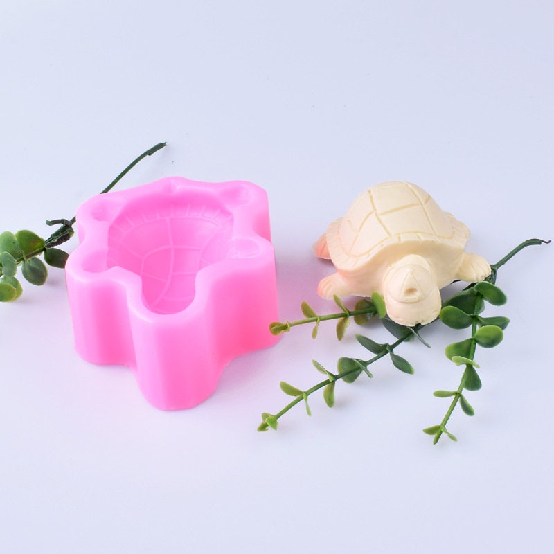 Cute Turtle Mold Little Tortoise Silicone Mold 3D Animal Candle Mold ...