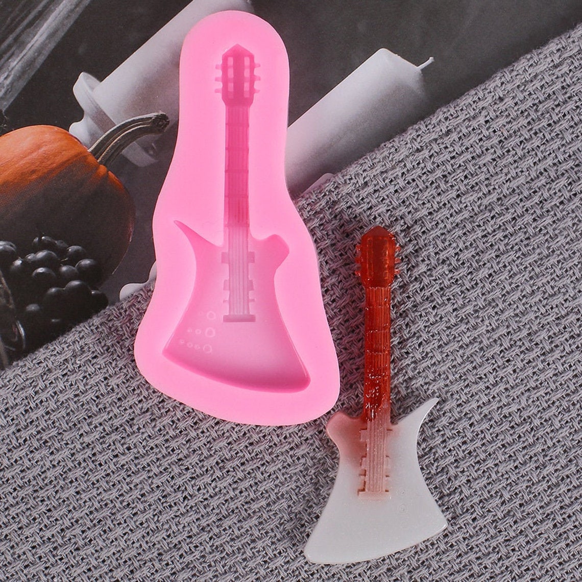 Electric Guitar Silicone Mold Guitar Chocolate Mold Fondant Etsy