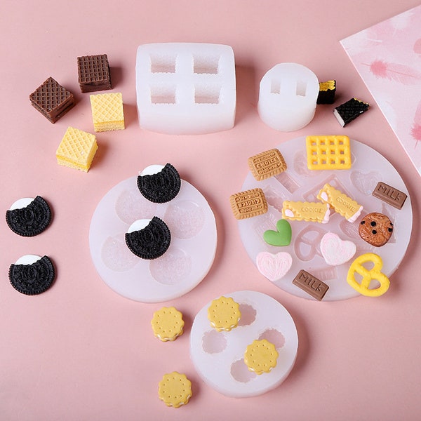 Mini Crackers Snacks Mold Kawaii candy Miniature Cookies Silicone Mold for Candle Soap Plaster Resin Epoxy Jewelry Making Cake Decor,G447