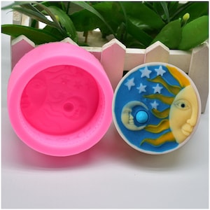 Sun Moon Star Silicone Mold Crescent schimmel Zon Kaars schimmel voor zeep, Snoep, Fondant, Hars, Epoxy, sieraden, Gips schimmel, DIY Zeep Supplies, GJ321
