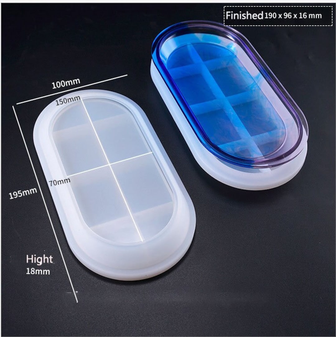 Oval Tray Mold Long Dish Silicone Mold Cup Mat Resin Plate Mold Plaster ...