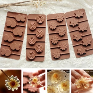Lollipop Silicone Mold Fondant Sugar making fruit candy Resin Mold chocolate Silicone Mold Handmade Candy epoxy mold, Cake Decoration,GJ19