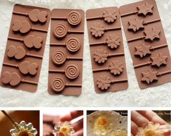 Lollipop Silicone Mold Fondant Sugar making fruit candy Resin Mold chocolate Silicone Mold Handmade Candy epoxy mold, Cake Decoration,GJ19