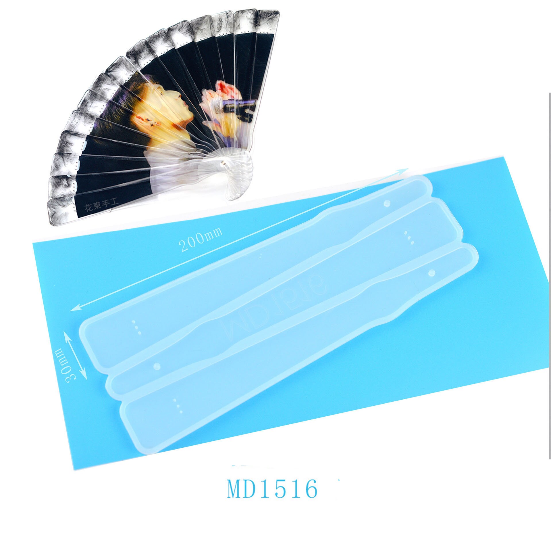 Moldes De Silicona Para Abanicos De Resina DIY - 2 Piezas, Espejo 3D, Creatividad Sin Límites