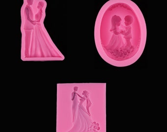 Bride and groom Silicone Mold Wedding cake Decorating tools Couple Soap plaster Resin Mold Newlyweds Fondant chocolate sugarcrafts making,G2