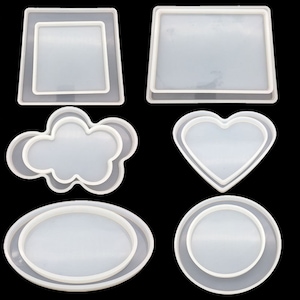 Large coaster Silicone mold Rectangle/Heart/Oval/Round/Square resin mold, diy crafts Tea tray epoxy mould, Handmade Desktop decoration,G216
