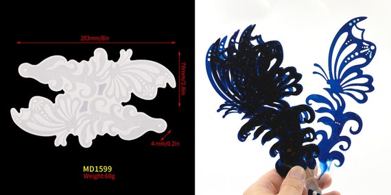 2 Stück Silikonformen Für Epoxidharz – Handheld-Fächerform Für DIY Kristall- & 3D-Spiegel