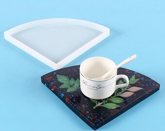 Sector Tray Mold Fan-shaped Flat Mold Quarter Round Coaster Silicone mold diy resin epoxy ,Plaster Desktop decor, Home Crafts supplies,G606