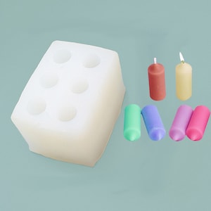 6-cavità Mini Cilindrico Candela Stampo in Silicone Cilindro Candela Stampo Cuore Candela Stampo Fatto a Mano Cera Stampo Gesso Resina Fai da Te Candela Artigianato G567