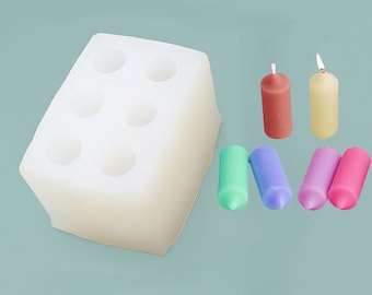6-cavity Mini Cylindrical Candle Silicone Mold Cylinder Candle mold Heart candle Mold Handmade wax Mold plaster Resin diy candle Crafts G567