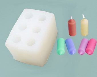 6-cavity Mini Cylindrical Candle Silicone Mold Cylinder Candle mold Heart candle Mold Handmade wax Mold plaster Resin diy candle Crafts G567