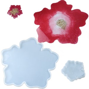 Large Flower silicone mold Large coaster mould resin epoxy mould Geode coaster mold diy crafts Tea tray mold Handmade Desktop decoration,G43