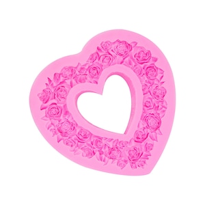 Heart wreath Silicone mold, Silicone Rose Heart Silicone Mold Resin mold,Baking Fondant Candy epoxy mold,DIY Cake Decoration Soap Mold,GJ83