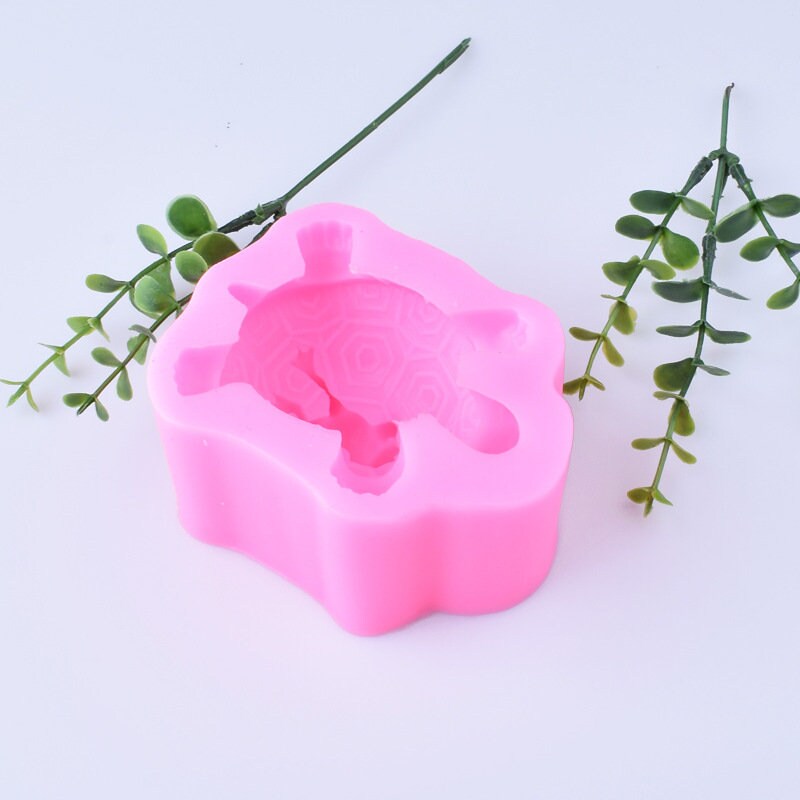 Cute Turtle Mold Little Tortoise Silicone Mold 3D Animal Candle Mold ...