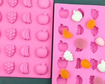 25-håls liten fruktcabochon silikonform fruktplattor chokladfondant godisform ljusvaxform godistillverkning isgelé tårtdekoration, 644