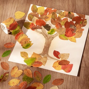 Falling Leaves Washi Tape Plants Washi Stickers Kawaii Masking Tape for Card Making Scrapbooking Albums Diary DIY Crafts Decor Supplies J2
