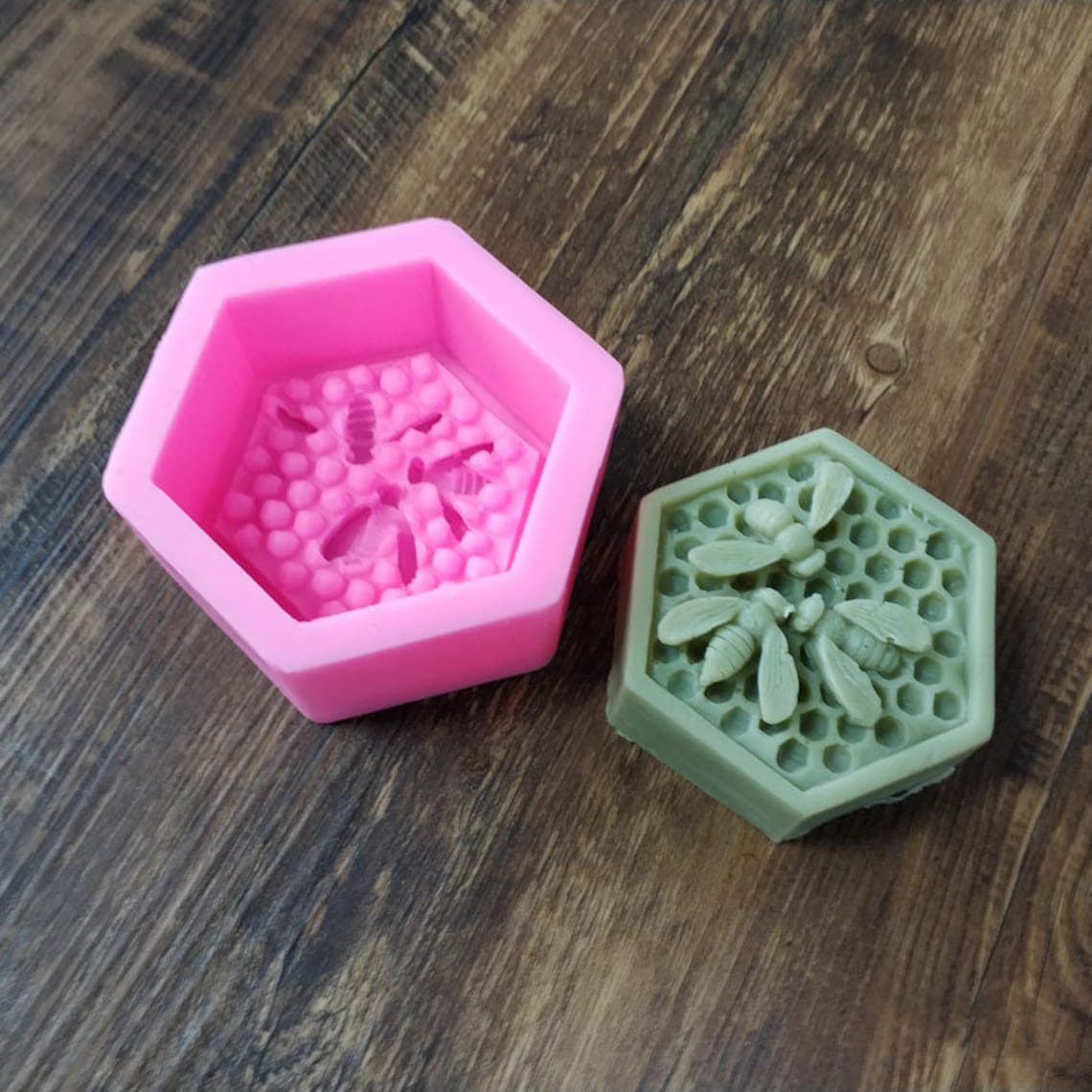 Soap mold Bee silicone mold Hexagon wax Etsy