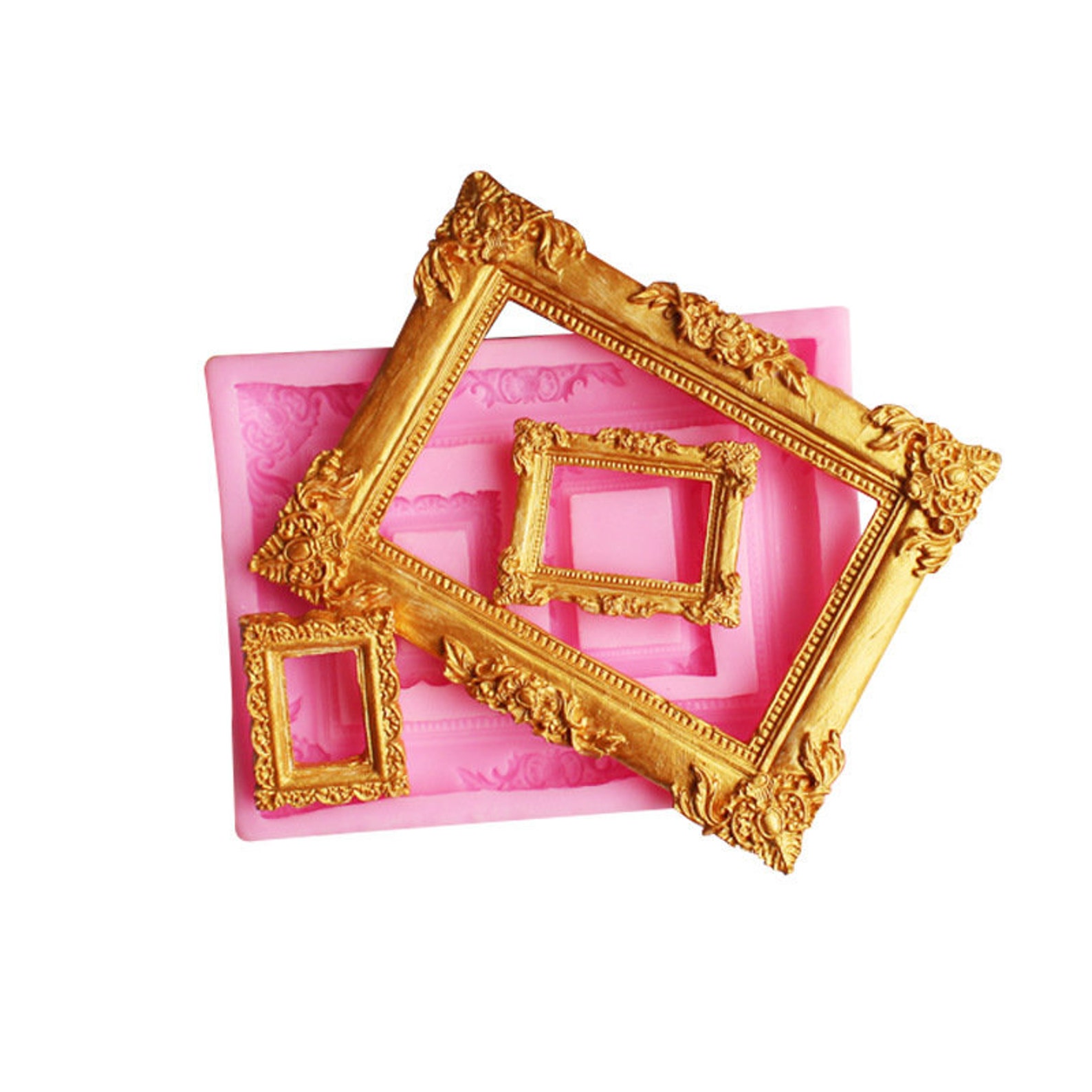 3D Photo Frame Moldbaroque Decoration Silicone Moldframe Etsy