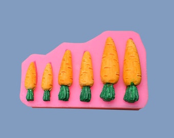 6 Cavity Carrots Silicone Mold Easter Mold Carrot Fondant Candy chocolate Silicone Mold Candle epoxy resin mold,Cake Decoration mold,G338