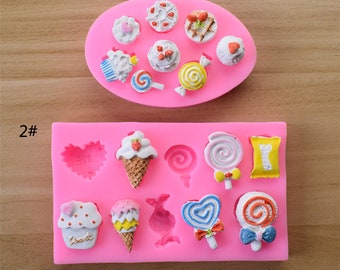 Klubba Glass Cupcake Godis Silikonform Kawaii Dessertform Mini Godisform Ljus Tvål Gips Harts Epoxi Fondant Tårtdekor, G295