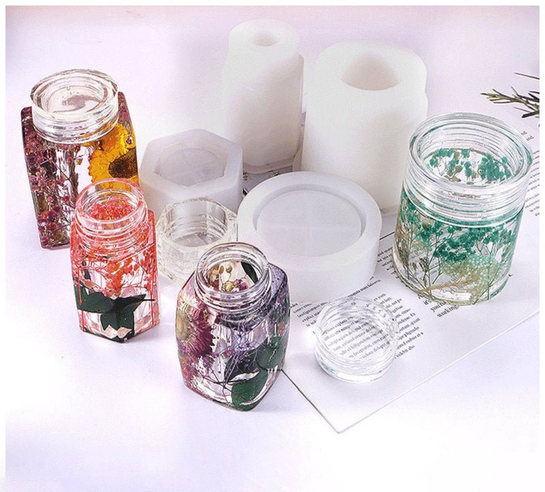 Stash Jar Silicone Mold With Lid Storage Tank Cup Silicone Mold Honey ...