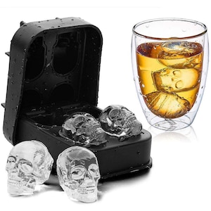 3D Skull ice cube Molde de silicona Ice Cube Tray mold Whisky Ice Cube Maker Mold Bar Ice Brick Mold, DIY Ice epoxy resin Lolly mold, GJ29