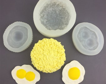 Instant Noodles Silicone Mold Poached eggs mold Realistic Food Kawaii Wax Candle mold Soap Making UV Resin Epoxy mold Home Decor Mold,G196