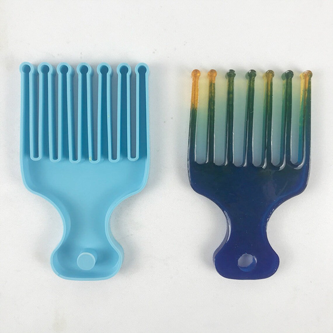 Hair Comb Resin Mold Hair Pick Mold Silicone Mold Handmade Etsy