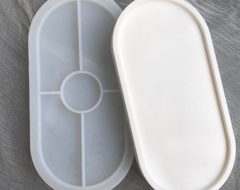 Oval Tray Mold Dish Silicone Mold Cup Mat Resin Plate Mold Plaster Cement Concrete Coaster Mold Container organizer Home Decor Moulds G554