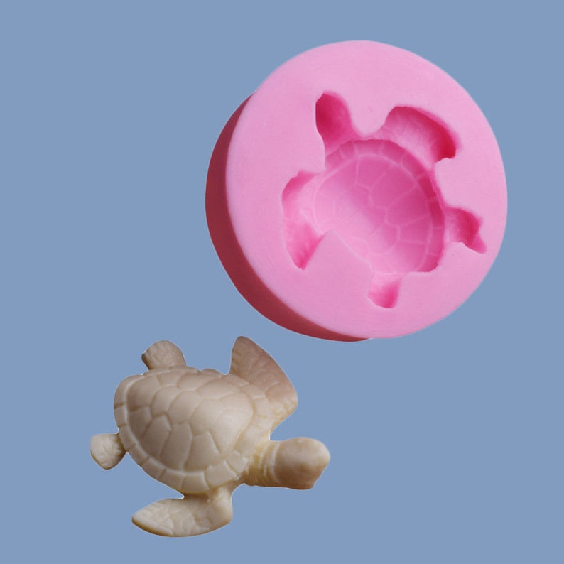 Cute Turtle Mold Little Tortoise Silicone Mold 3D Animal Candle Mold ...