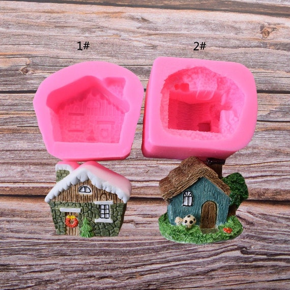 3D Log Cabin Mold House Silicone Mold Handmade epoxy mould diy crafts jewelry Candle Resin Fondant making,DIY Cake Decoration,Soap Mold,G228