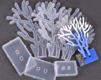 Molde de coral con base Molde de silicona Molde de adorno oceánico Molde de resina epoxi Molde de silicona Vela de cera Molde de fondant, Molde de jabón para decoración del hogar DIY, G520