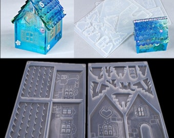 DIY Cabin Resin Mold 3D House Silicone Mold Handmade epoxy resin mould diy crafts mould,jewelry mold ,Home Decoration Epoxy Resin Mold,G40