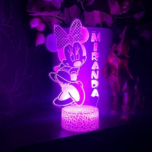 Personalized Night Light, Minnie Mouse Led Light, Girls Room Decor, Kid&#39;s Bedroom Decor Children&#39;s Light, Kids Bedroom, Girls Gift